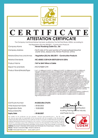 Huadong Cable CE Certificate 