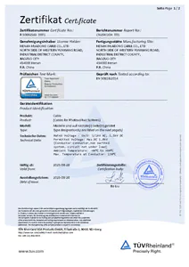 Huadong Cable TUV Certificate